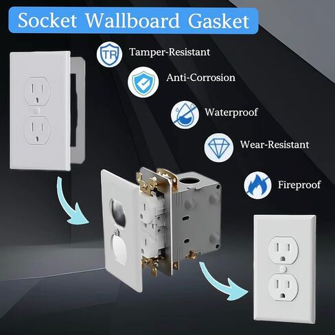 5 Pcs Wall Plate Spacer, Electric Outlet Spacers for Electrical Box, Outlet Shims, Metal Receptacle Spacers, Socket Wallboard Gasket Shims Leveler for Fixing Walls Electrical Outlet Electrical Boxes in Saudi Arabia