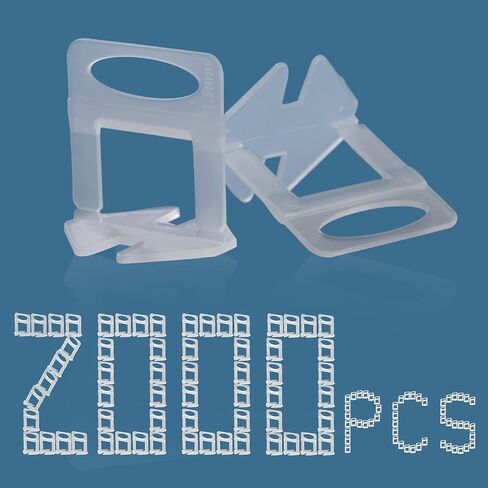Tile Leveling System 1/16" Spacers Tile Leveler Clips DIY Tile Leveler Spacers 7000 Pcs and Tools Harden Rubber Mallet Hammer 16 oz for Professional Ceramic Tile and Stone Installation in Saudi Arabia