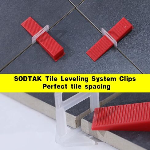 Tile Leveling System 1/16" Spacers Tile Leveler Clips DIY Tile Leveler Spacers 7000 Pcs and Tools Harden Rubber Mallet Hammer 16 oz for Professional Ceramic Tile and Stone Installation in Saudi Arabia