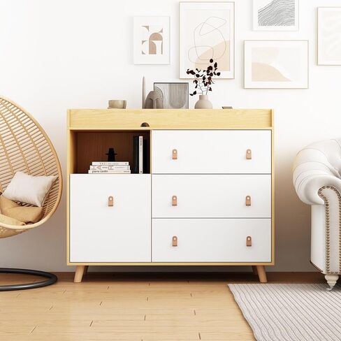 طاولة تغيير ملابس الأطفال مع الأدراج ، الرف ، تخزين سلة الغسيل الخفية ، 2 في 1 صندوق الحضانة للصدر للرضع ، محطة تغيير حفاضات الطفل للرعاية النهارية ، غرفة نوم ، أبيض in Kuwait