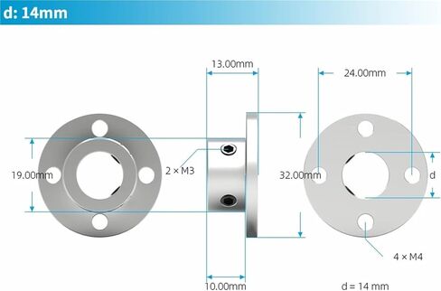 1pcs Guide Shaft Flange Coupling 2mm 3mm 3.17mm 4mm 5mm 6mm 6.35mm 7mm 8mm 10mm 11mm 12mm 14mm Rigid Coupler Motor Connector Motor(12mm) in Kuwait