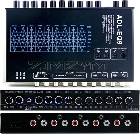 9 مكبر للصوت المعادل للسيارات الرسومية مع مرشح قابل للتعديل وتوليف تردد كروس لجودة الصوت المعززة in Kuwait