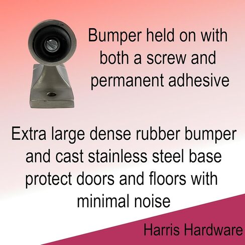 Harris Hardware 4153-B Cast Stainless Steel 90 Degree Door Stop with Rubber Bumber, 1-Pack in Saudi Arabia