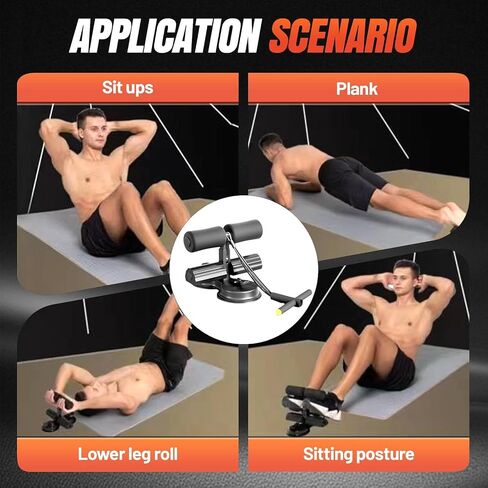 AB AB Dominal Training Aid ، مدرب كأس الشفط المزدوج ، تعديل الارتفاع ثلاثي المستويات ، مدرب بطني قابل للتعديل متعدد الوظائف مع الرباط ، مناسب لللياقة المنزلية in Saudi Arabia