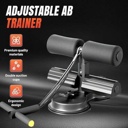 AB AB Dominal Training Aid ، مدرب كأس الشفط المزدوج ، تعديل الارتفاع ثلاثي المستويات ، مدرب بطني قابل للتعديل متعدد الوظائف مع الرباط ، مناسب لللياقة المنزلية in Saudi Arabia