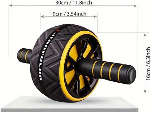 AB Roller Wheel - عجلة تدريبات العضلات الأساسية والصدر ، معدات التمرين ABS ، معدات اللياقة البدنية لصالة الألعاب الرياضية المنزلية ، آلة AB أوسع مع ملحقات وسادة الركبة in Saudi Arabia