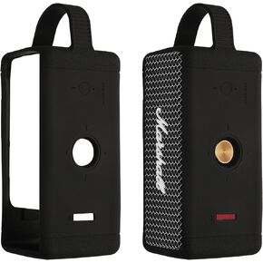 kwmobile Silicone Case Compatible with Marshall EMBERTON - Case Protective Mini Speaker Cover - Black