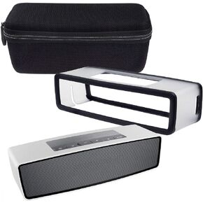 Travel Carrying Case for Bose SoundLink Mini I II 2 BT Speaker, Storage Protective Bag Soft Silicone Interior Cover for Speaker and Dock
