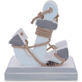 CoTa Global Moonlight Anchor Napkin Holder - Nautical Themed Napkin Holder with Anchor and Rope, Beach Napkin Holder Decor for Tabletop, Novelty Anchor Wooden Figure, Coastal Table Decor Centerpiece