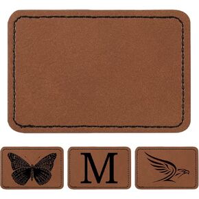 Blank Leatherette Patches with Adhesive, 10 Pcs Leather hat Patches for Hats, Jackets, Backpacks (Brown) in Kuwait