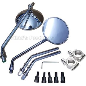 مرايا الرؤية الخلفية للدراجة النارية من الكروم العالمي مقاس 4 بوصات مرآة جانبية كلاسيكية كلاسيكية متعددة الملاءمة لاستبدال الطراد المروحية مقهى المتسابق سبورتستر بوبر بجولة داينا كاواساكي سوزوكي ياماها دوكاتي in Kuwait