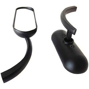HTTMT MT376-CD Chrome Custom Mini Oval Mirrors Compatible with Harley Davidson Sportster Dyna Softail