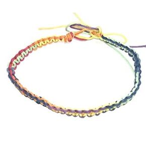 BEACH HEMP JEWELRY Rainbow Anklet Bracelet Adjustable Handmade