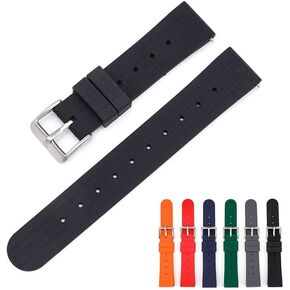 Quick Release 22mm Rubber Band For Seiko Prospex SKX Divers Watches, Replacement Watch Band With Buckle For Seiko Diver’s Watches Waffle Rubber Watch Strap - Multiple Colors