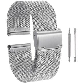 Stainless Steel Mesh Watch Band Quick Release Adjustable Watch Strap for Men Women