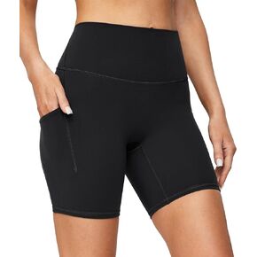 Heathyoga Buttery Soft 6" Yoga Shorts for Women Biker Shorts Women Tummy Control Workout Gym Spandex Shorts with Pockets
