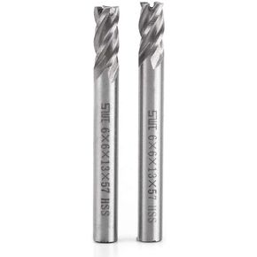 6mm Shank HSS 4 Flutes End Mill Bits Metal Engraving Milling Machine Bit CNC Cutting Tool 2pcs/set