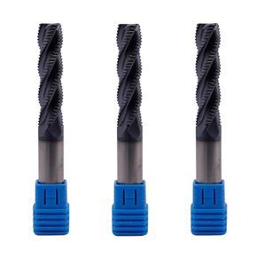 BestParts High Performance 3Pcs Solid Carbide Roughing End Mills, AlTiN Coated, 4 Flute, 35 Degree Helix, 1/2" Cutting Diameter, 1/2" Shank Diameter, 2" Length of Cut, 4" Overall Length