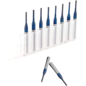 10Pcs Carbide End Mill Engraving Milling Cutter Blue Corn End Mill Engraving Milling Cutter CNC Router Bits for PCB Machine(1.4mm)