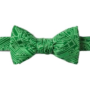 The Circuit Board Green Microfiber Butterfly Bow Tie