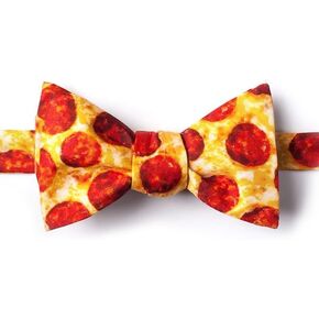 The Pizza Yellow Microfiber Bow Tie
