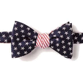Mens American Flag Stars & Stripes Reversible Self Butterfly Bow Tie