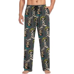 visesunny Stylish Men's Pajama Pants 100% Cotton Lounge Soft Warm Sleepwear Pants PJ Bottoms Drawstring and Pockets