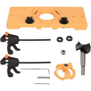 35MM Yellow Concealed Hinge Jig tool set,Suitable for Face Frame Cabinet Cupboard Door Hinges, DIY Tools Come with Installation Come with Location (Yellow)