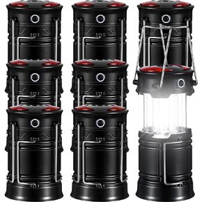 8 Pack Camping Lights and Lanterns Battery Powered Lanterns for Power Outages Lantern Flashlight Red Light and Magnet Base Collapsible Portable Waterproof Emergency Light for Hurricanes Outdoor Hiking in Kuwait