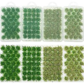 Cayway 120 PCS Miniature Colorful Flower Cluster, 4 Color Static Grass Tuft Model Vegetation Groups Static Grass Tufts for DIY Model Train Landscape Railroad Scenery Grass Tufts Flower