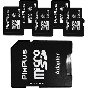 microSD 32GB Card 5-Pack with Adapter, MicroSDHC Memory Cards for Security Cameras, Wyze Cam, Roku, Full HD Video Recording, UHS-I U1 A1 Class 10, up to 90MB/s