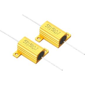 PATIKIL 5W 40 Ohm الألومنيوم شل المقاوم، 2 حزمة الألومنيوم الإسكان المقاوم يقع في حالة Wirewound المقاومات المسمار الحنفية السلطة المقاوم، الذهبي in Kuwait