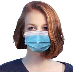 Disposable 3-Ply Face Mask 50 PCS Made with Polypropylene and Elastic Ear Loops
