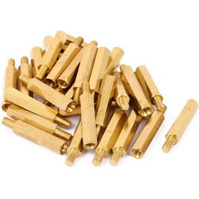 uxcell M3x20mm+6mm Male to Female Brass Spacer Hexagonal PCB Standoff Pillar 30pcs