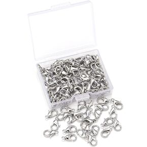 100 Pieces 10x5mm Gold Lobster Clasp Set Lobster Claw Clasps for Jewelry Making and Bracelets for DIY Craft Earring Necklace Bracelet Pendant Choker Jewelry Making Findings and Key Ring Chain