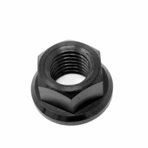 M8 x 1.25 Thread Flange Nut, Steel, Black Zinc Finish by Metal Spacers Online (50 Pack)