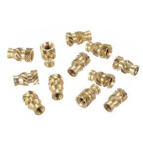 uxcell knurled Insert Nuts, 60Pcs M3 x 4mm L x 5mm OD 3D Printing Brass Nuts Female Threaded Inserts Brass Heat Set Insert Embedment Nut