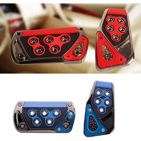 MACHSWON Car Brake Pedal Cover - Car Clutch Covers 2PCS Non Slip Gas Pedal Pad Covers Footrest Protector for Car Vehicle Trunk (Blue)