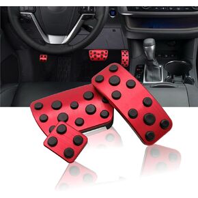 Anti-Slip Performance Foot Pedal Pads kit Compatible with Camry 2012-2017 & Highlander 2011-2017,Auto No Drilling Aluminum Brake and Gas Accelerator Pedal Covers -Silver