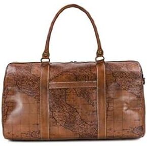 Patricia Nash Milano Weekender - Real Leather Duffle Bag, Women's Travel Bags, Travel Bag for Vacation, Large Women's Leather Duffle Bag, European Map