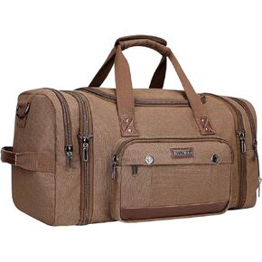 WITZMAN Mens Duffle Bags for Traveling Canvas Weekender Travel Bag Expandable Overnight Bag Carry on Bag(A8007 Army Green)