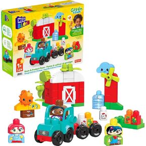 Mega BLOKS Fisher-Price Toddler Building Blocks, Green Town Sort & Recycle Squad with 51 Pieces, 3 Figures, Toy Gift Ideas for Kids