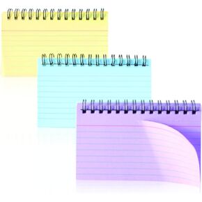 Index Cards with Ring, Index Cards 3x5, 150 Sheets Colored Index Cards, Note Cards, Study Cards, Spiral Flashcards for School Office Game Cards