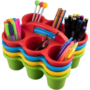 4 pack stackable 6 cup drink carrier water bottle carrier cleaning caddy for food delivery drivers