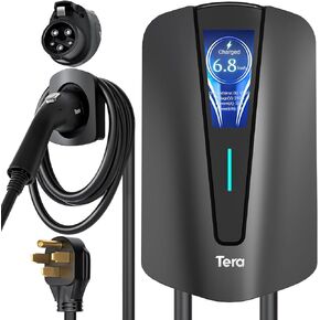 Tera Home EV Wall Charger: UL Listed Pure Copper 20FT Charging Cable 𝐒𝐨𝐥𝐝 𝐁𝐲 𝐀𝐦𝐚𝐳𝐨𝐧 Level 2 Electric Vehicle Charging Station with Cable Holder up to 32A 240V, Easy Installation Q8