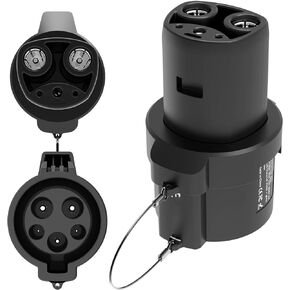 J1772 to Tesla Charger Adapter 80AMP /110V-250V AC Maximize EV Charging Options Compatible with Tesla Model 3, Y, S, X for Level 1 Level 2 Charging Stations SAE Fast Charging (with Charger Lock)