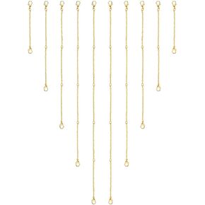 10 Pack Necklace Extenders, Alloy Extender Chains Set, Necklace Extender, Necklace Extendaer, Stainless Steel Necklace Extender, Necklace Extension, Jewelry Extenders for Necklaces (Gold)
