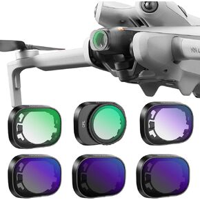 مجموعة مرشحات ND/CPL متوافقة مع DJI Mini 4 Pro، 6 عبوات مرشحات لـ DJI MINI4 PRO (UV، CPL، LPR، ND16، ND64، ND256)