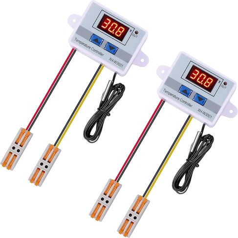 VGELA AC110~220V 1500W XH-W3001 ℉ Temperature Controller with Waterproof Probe and Quick Connector(2 Pieces) in Saudi Arabia