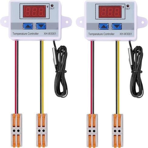 VGELA AC110~220V 1500W XH-W3001 ℉ Temperature Controller with Waterproof Probe and Quick Connector(2 Pieces) in Saudi Arabia